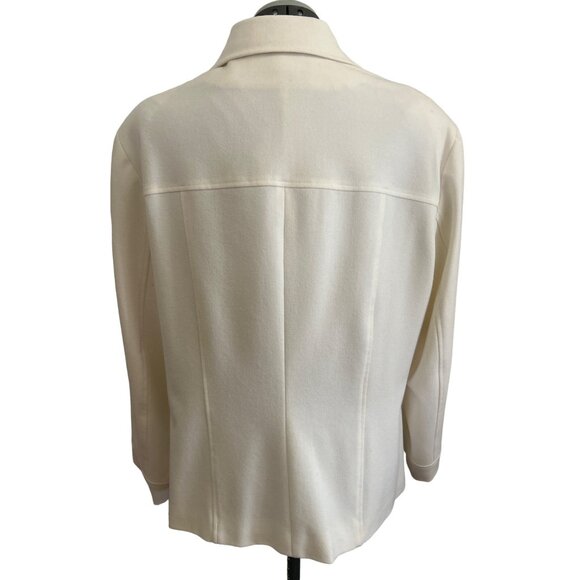 Norton McNaughton Womens Off White Wool Blend Zip-Up Jacket Size 14 Stretch - Picture 3 of 9